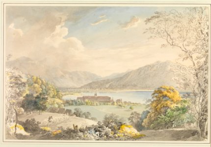 View of the Monastery in Tegernsee seen from the north-east MET DP169133. Free illustration for personal and commercial use.