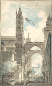 View of the Portal and Principal Entrance of the Cathedral of Palermo during the Festival of Sta. Rosalia MET DP805935