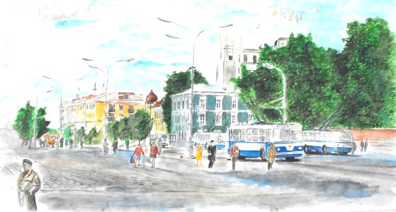 Minsk - Oktyabrskaya ploshchad 1967 Anatoly Nalivaev