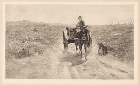 Landschap met paardenkar, RP-P-1891-A-16695