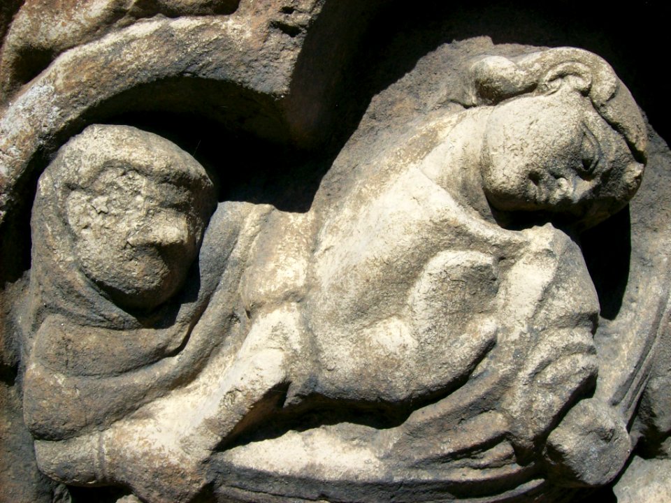 Detail of cazrving, Wenlock Priory