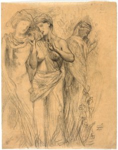 Etude de trois figures drapées à l'antique (Paris et Hélène)