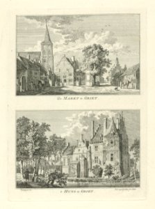 Dorpsgezichten te Grieth De Markt te Griet 't Huys te Griet (titel op object) Dorps- en stadsgezichten te Kleef (serietitel), RP-P-OB-46.402