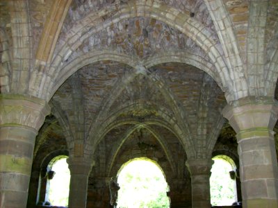 Chapter house roof, Buildwas Abbey. Free illustration for personal and commercial use.