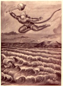 Hanuman crosses Sea