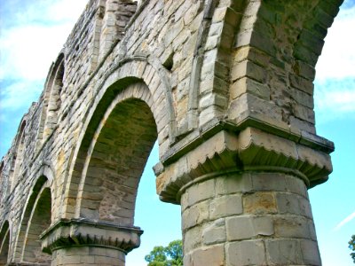 Buildwas Abbey, pillars and capitals