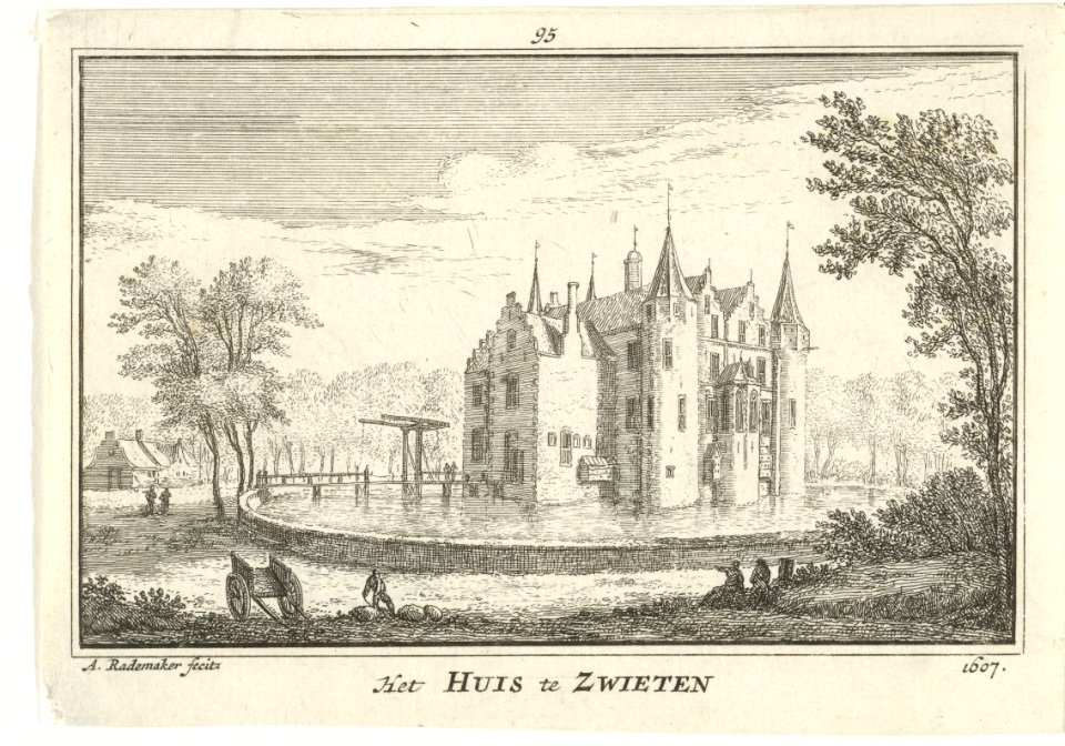 Gezicht op Huis te Swieten, 1607 Het Huis te Zwieten 1607 (titel op object), RP-P-OB-73.448