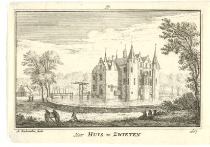 Gezicht op Huis te Swieten, 1607 Het Huis te Zwieten 1607 (titel op object), RP-P-OB-73.448