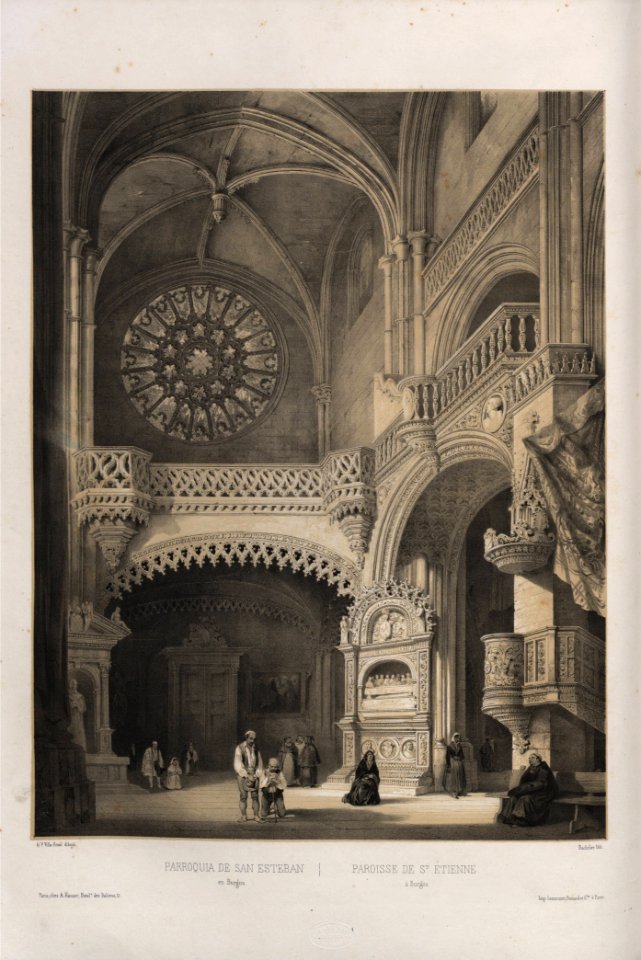 1842, España artística y monumental, vistas y descripción de los sitios y monumentos más notables de españa, vol 1, Parroquia de San Esteban en Burgos