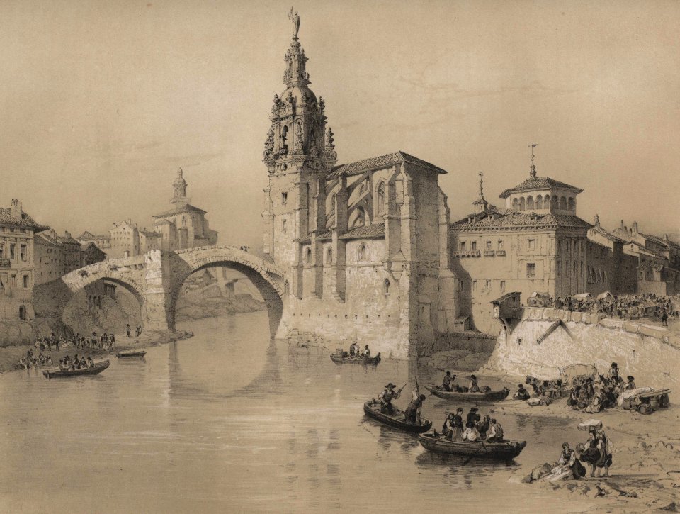 1850, España artística y monumental, vistas y descripción de los sitios y monumentos más notables de españa, vol 3, Yglesia de San Antonio Abad en Bilbao (cropped)