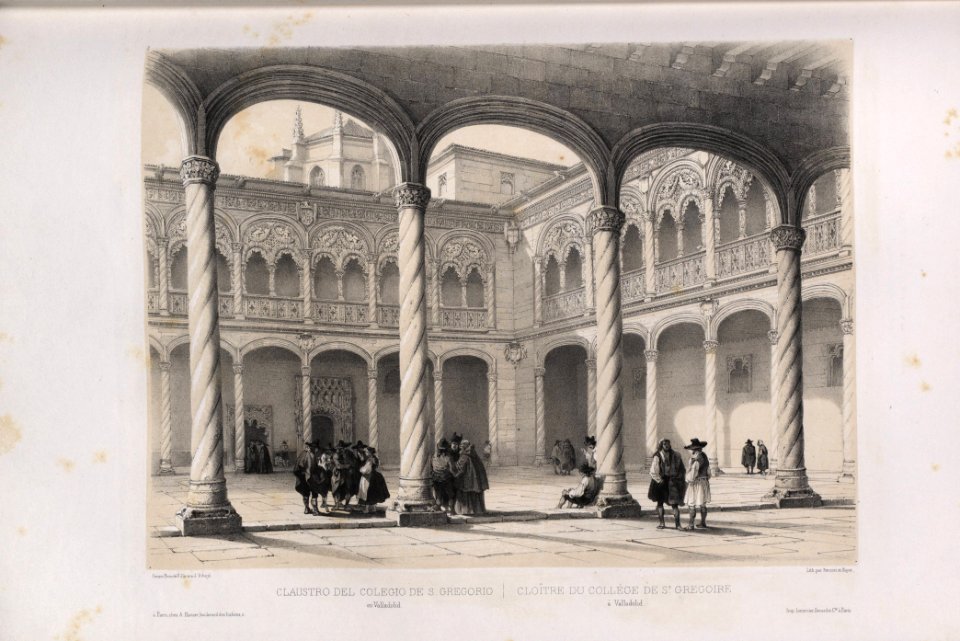 1842, España artística y monumental, vistas y descripción de los sitios y monumentos más notables de españa, vol 1, Claustro del Colegio de San Gregorio en Valladolid