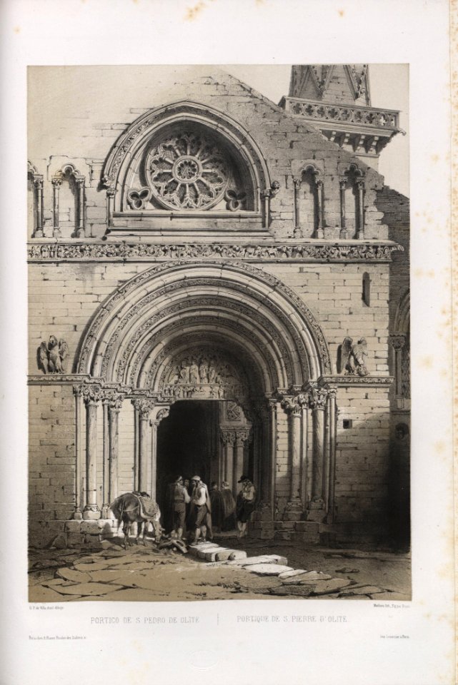1850, España artística y monumental, vistas y descripción de los sitios y monumentos más notables de españa, vol 3, Pórtico de San Pedro de Olite
