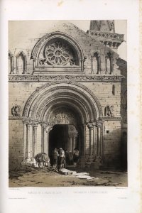 1850, España artística y monumental, vistas y descripción de los sitios y monumentos más notables de españa, vol 3, Pórtico de San Pedro de Olite