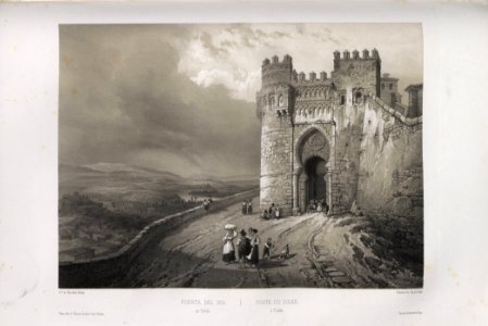 1850, España artística y monumental, vistas y descripción de los sitios y monumentos más notables de españa, vol 3, Puerta del Sol en Toledo