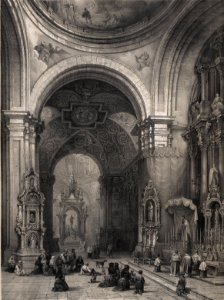 1842, España artística y monumental, vistas y descripción de los sitios y monumentos más notables de españa, vol 1, Interior de la capilla de San Isidro en la parroquia de San Andrés de Madrid (cropped)
