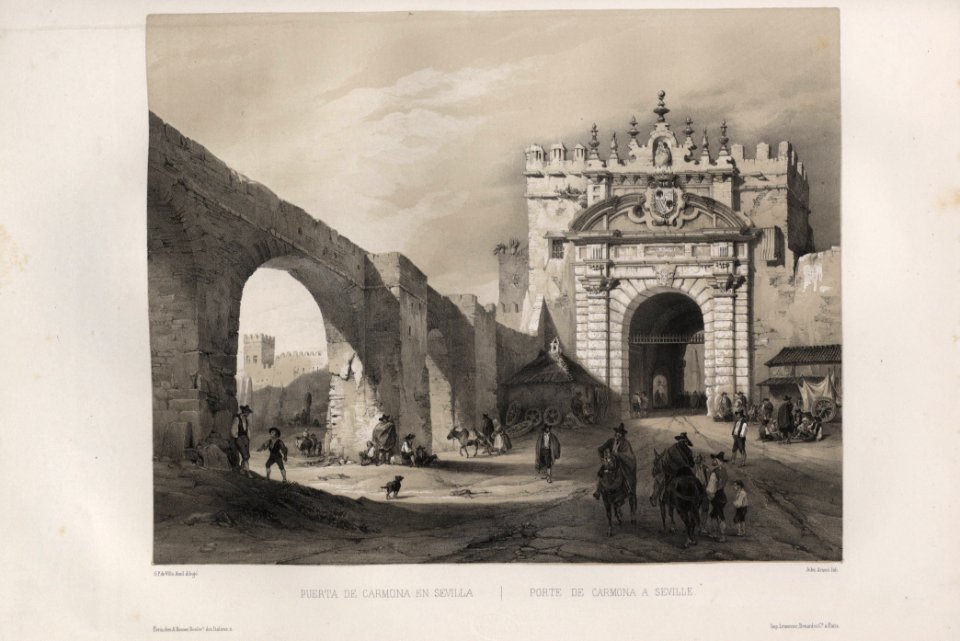 1844, España artística y monumental, vistas y descripción de los sitios y monumentos más notables de españa, vol 2, Puerta de Carmona en Sevilla