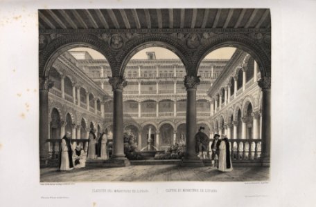 1842, España artística y monumental, vistas y descripción de los sitios y monumentos más notables de españa, vol 1, Claustro del monasterio de Lupiana