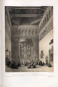 1842, España artística y monumental, vistas y descripción de los sitios y monumentos más notables de españa, vol 1, Sinagoga mayor de Toledo hoy iglesia de San Benito Abad Vulgo Nuestra Señora del Tránsito