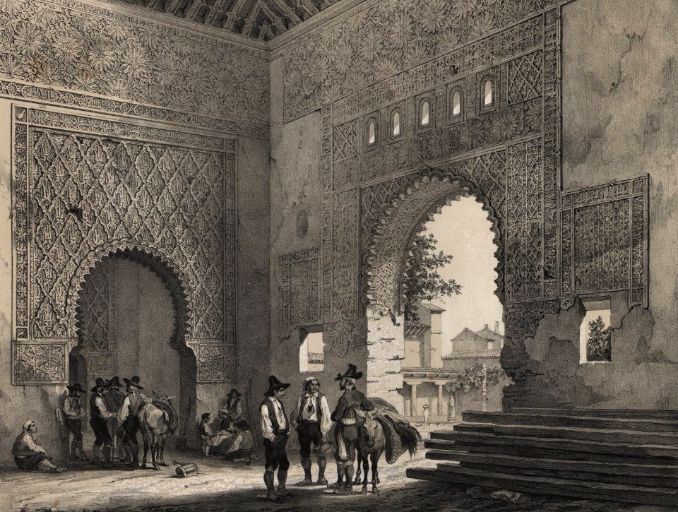1842, España artística y monumental, vistas y descripción de los sitios y monumentos más notables de españa, vol 1, Taller del Moro en Toledo (cropped)