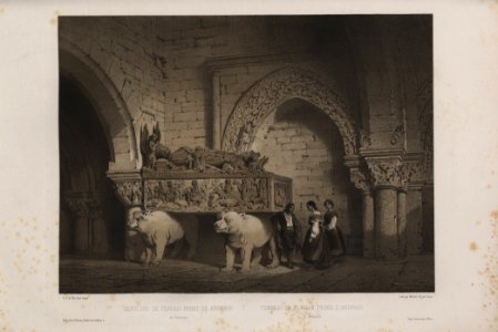 1850, España artística y monumental, vistas y descripción de los sitios y monumentos más notables de españa, vol 3, Sepulcro de Fernán Pérez de Andrade en Betanzos