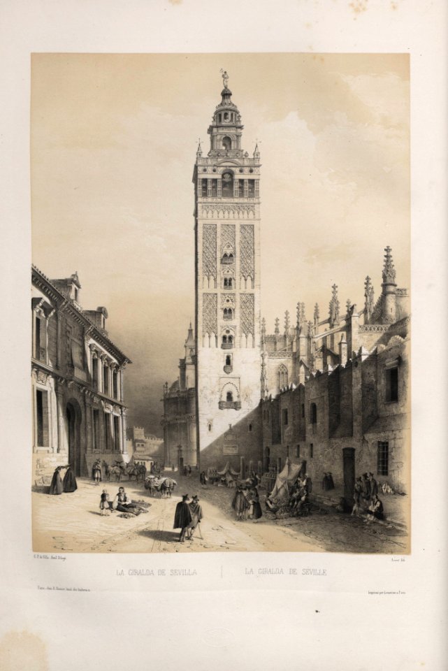 1844, España artística y monumental, vistas y descripción de los sitios y monumentos más notables de españa, vol 2, La Giralda de Sevilla