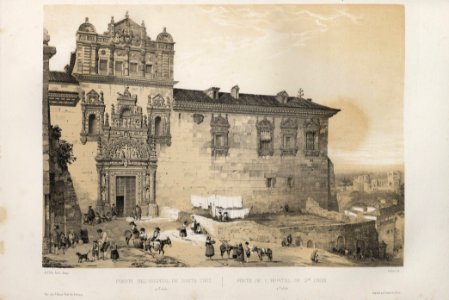 1844, España artística y monumental, vistas y descripción de los sitios y monumentos más notables de españa, vol 2, Puerta del Hospital de Santa Cruz en Toledo