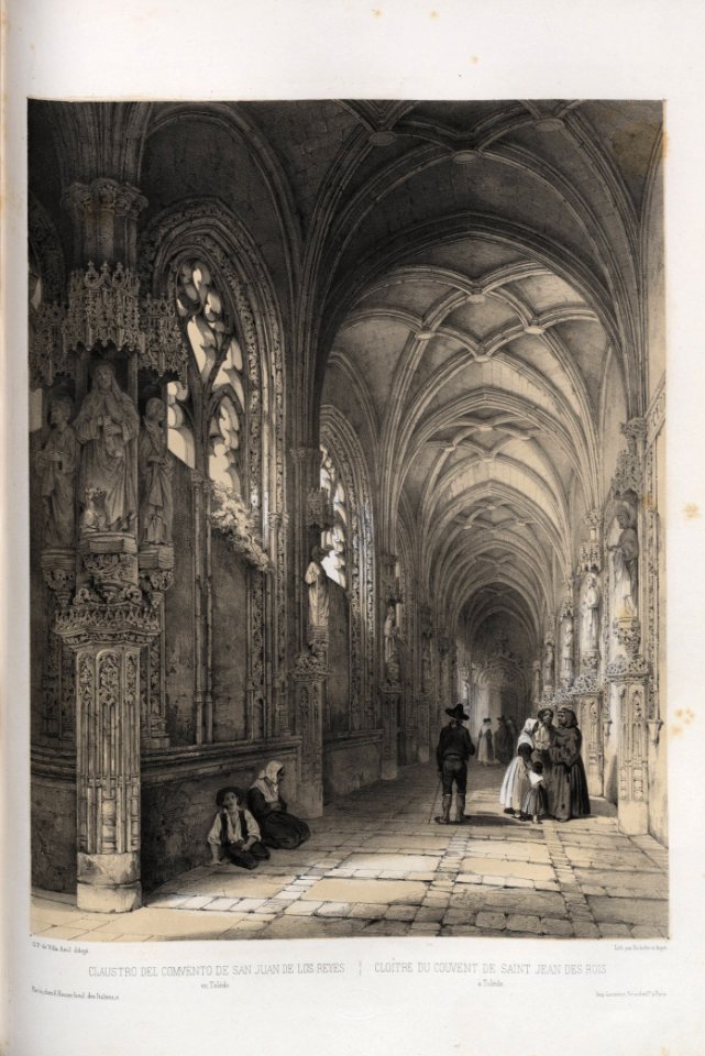 1842, España artística y monumental, vistas y descripción de los sitios y monumentos más notables de españa, vol. 1, Claustro del convento de San Juan de los Reyes