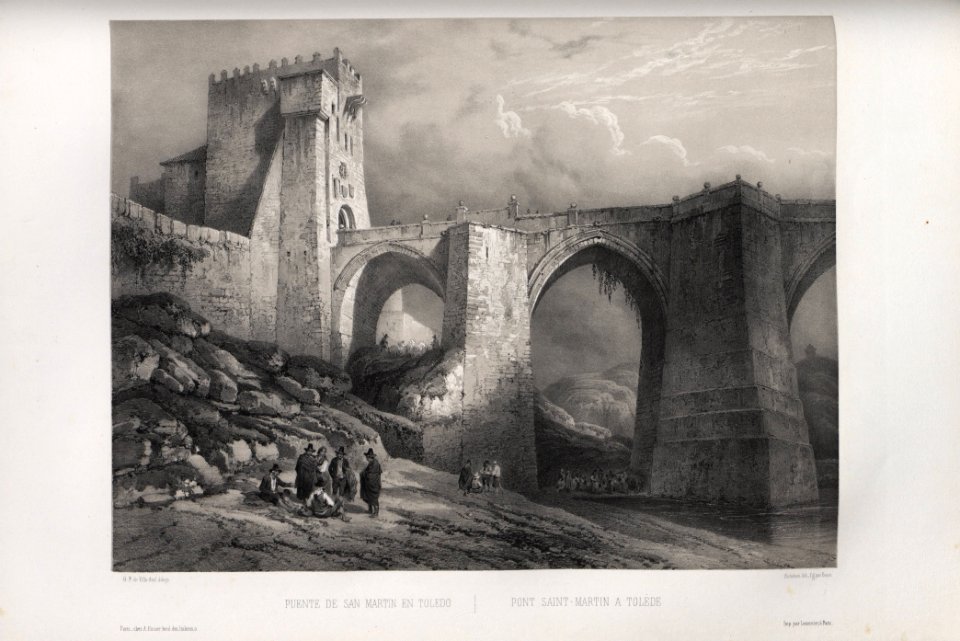 1850, España artística y monumental, vistas y descripción de los sitios y monumentos más notables de españa, vol 3, Puente de San Martín en Toledo