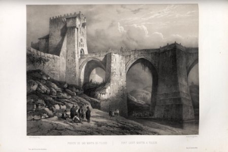 1850, España artística y monumental, vistas y descripción de los sitios y monumentos más notables de españa, vol 3, Puente de San Martín en Toledo