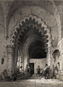 1850, España artística y monumental, vistas y descripción de los sitios y monumentos más notables de españa, vol 3, Sala de los palacios de Galiana en Toledo (cropped)