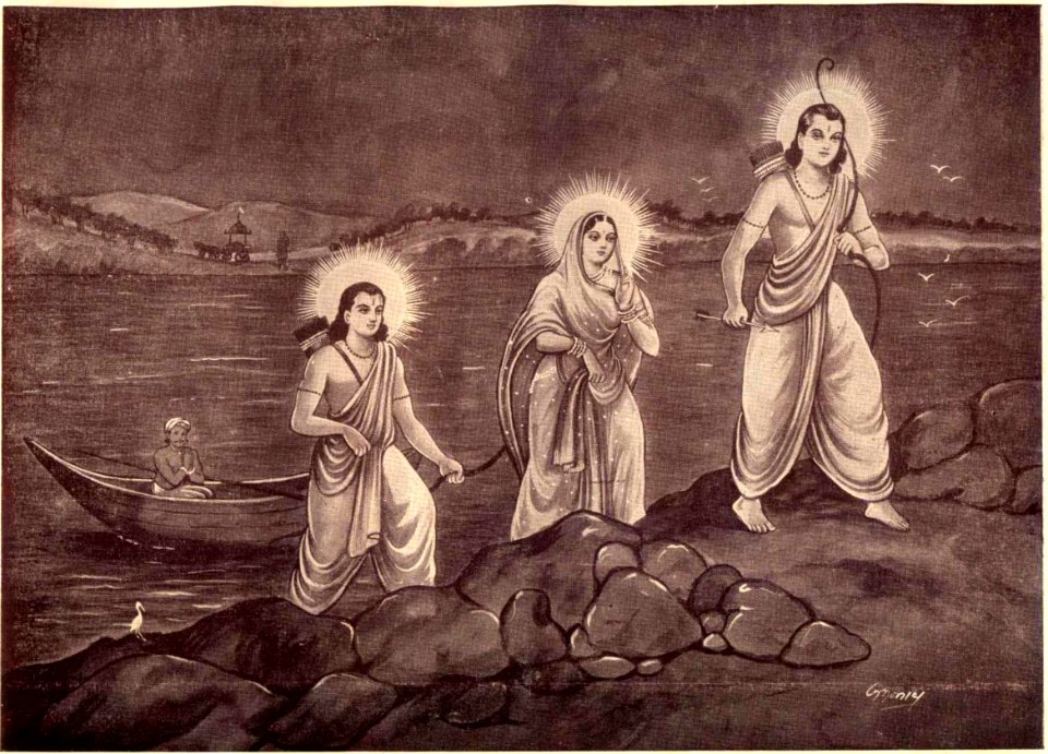 Rama travels with Sita and Laxman