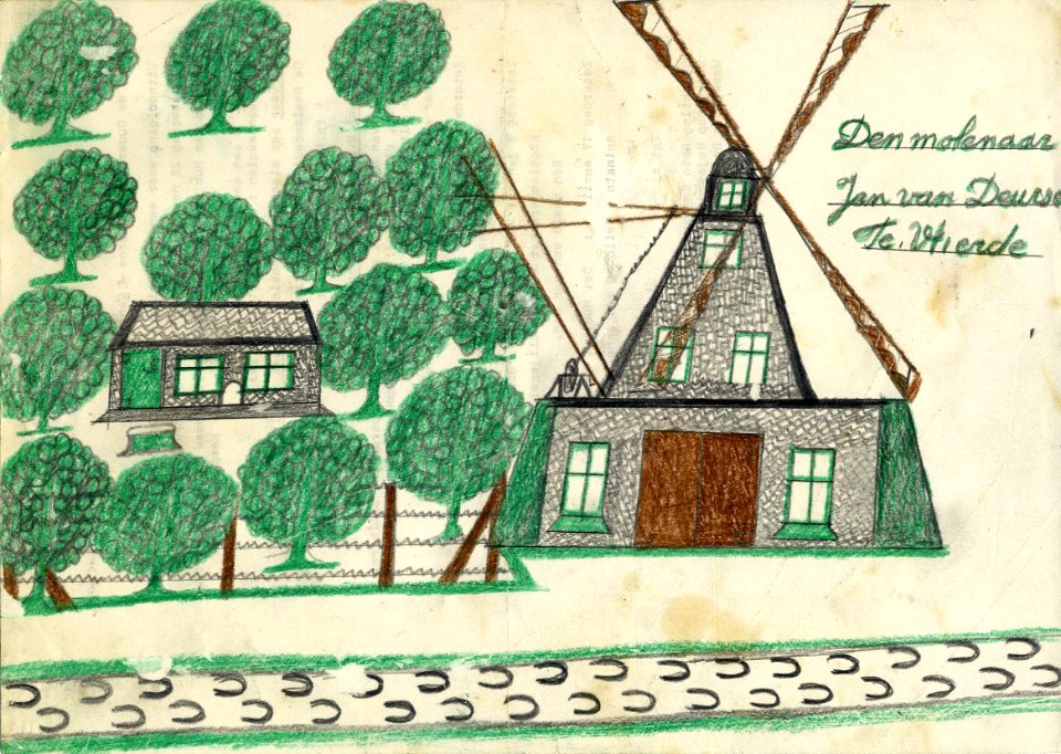 Tekening marinus vlemmix (46) de molenaar jan van deurse te vlierde