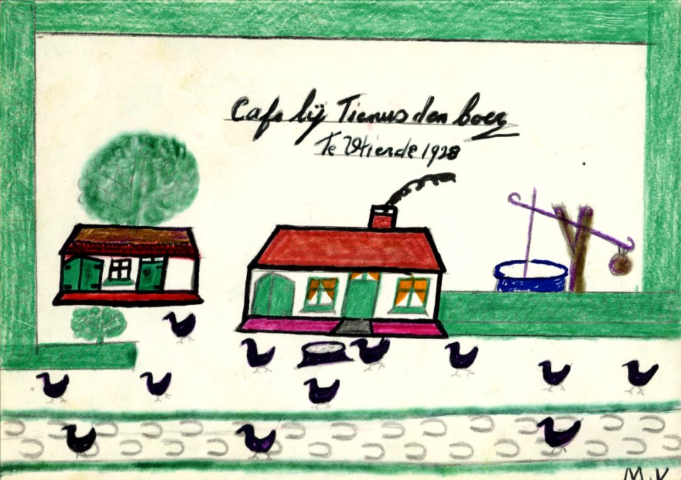 Tekening marinus vlemmix (4) cafe bij tienus den boer te vlierde 1928