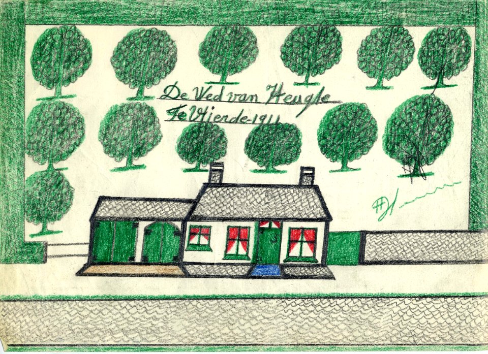 Tekening marinus vlemmix (19) de wed van heugte te vlierde 1911