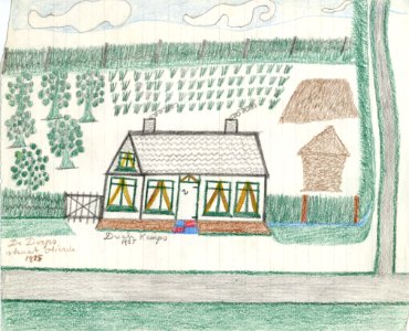 Tekening marinus vlemmix (41) driek kemps de dorpsstraat vlierde 1925