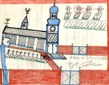 Tekening marinus vlemmix (18) kerk v vlierde 1764
