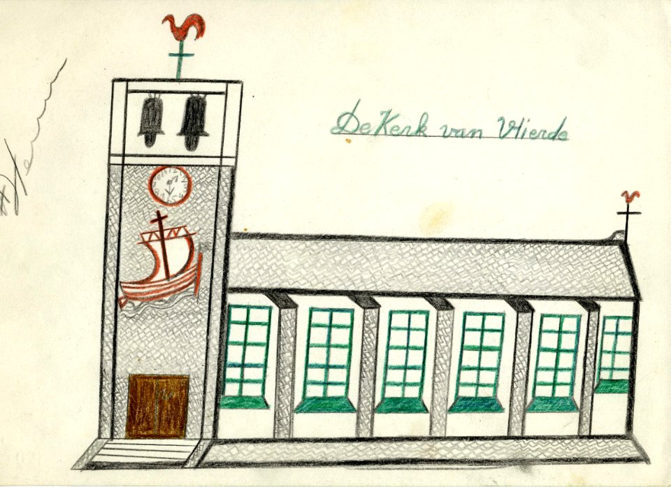 Tekening marinus vlemmix (17) de kerk van vlierde