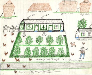 Tekening marinus vlemmix (28) heintje van heugte 1913 vlierdense weg