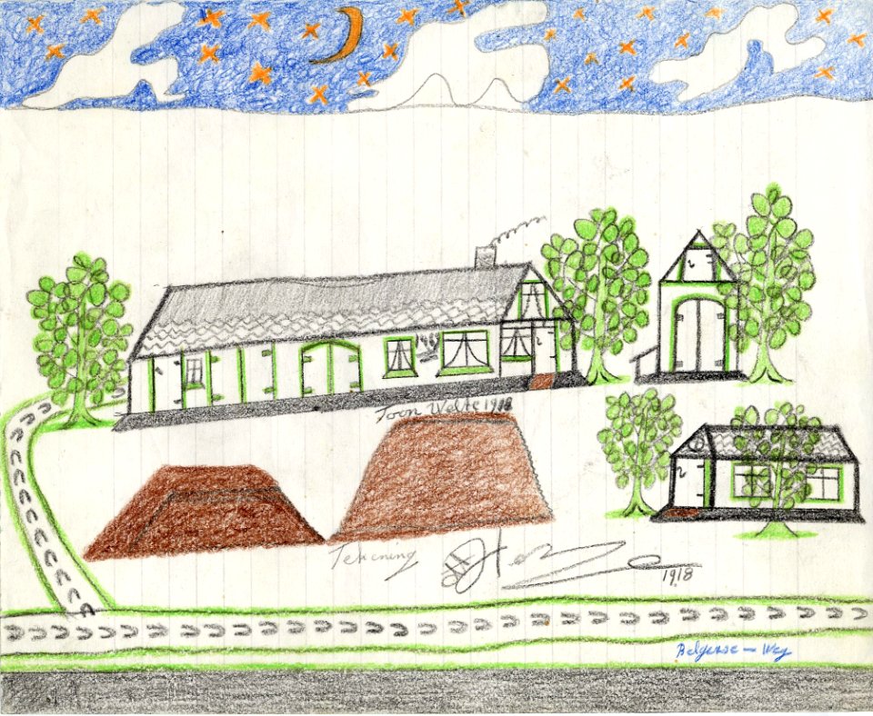 Tekening marinus vlemmix (22) toon welte 1918 belgerse weg
