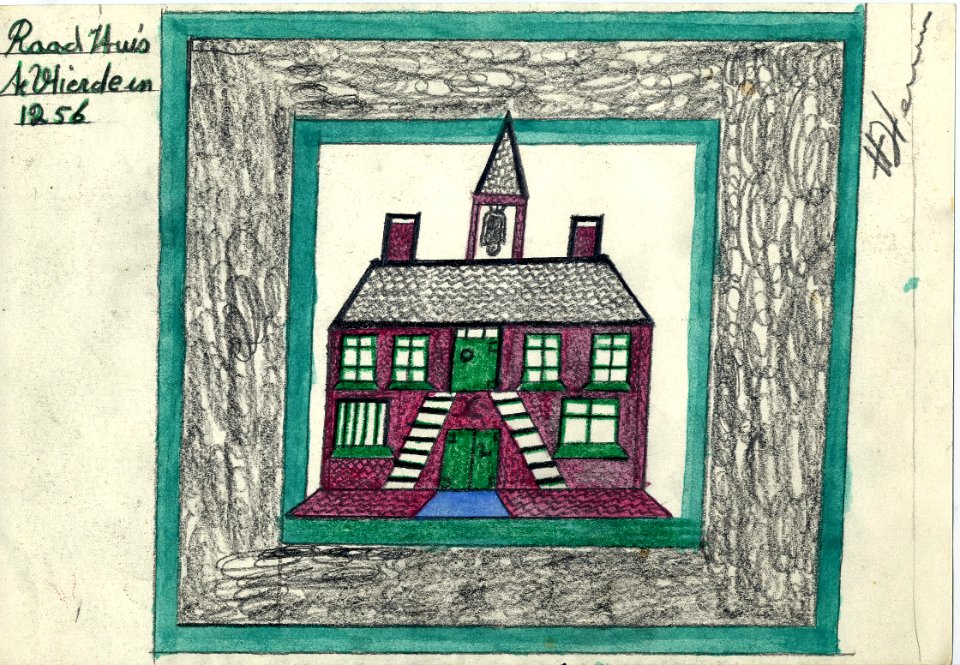 Tekening marinus vlemmix (24) raadhuis te vlierden 1256