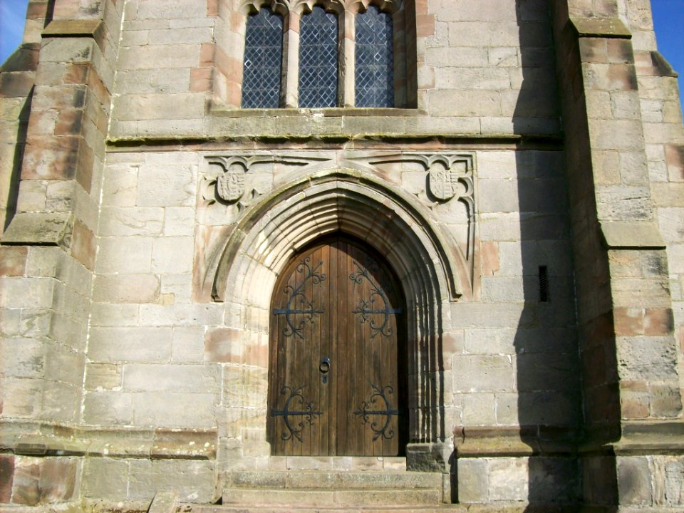 West door, St Andrew, Cubley