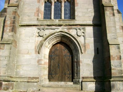 West door, St Andrew, Cubley