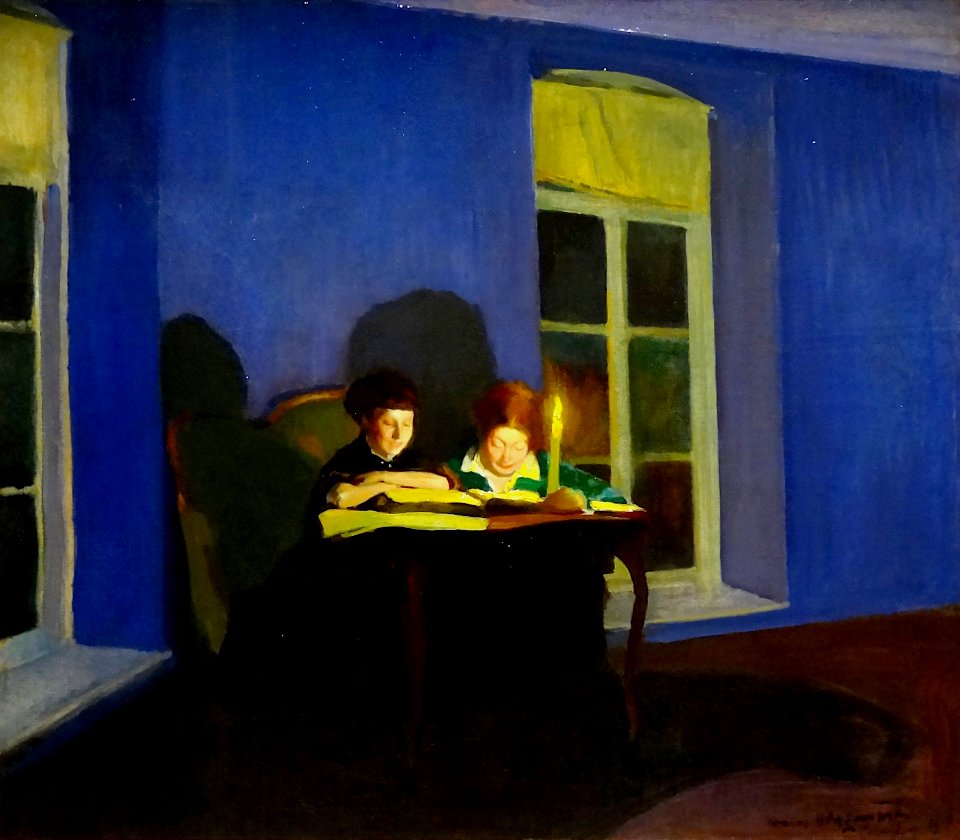 "A la lueur d'une bougie", Konrad Krzyzanowski, 1914.