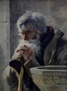 "Sous le porche (Vieil homme en prière)", Julian Falat, 18…