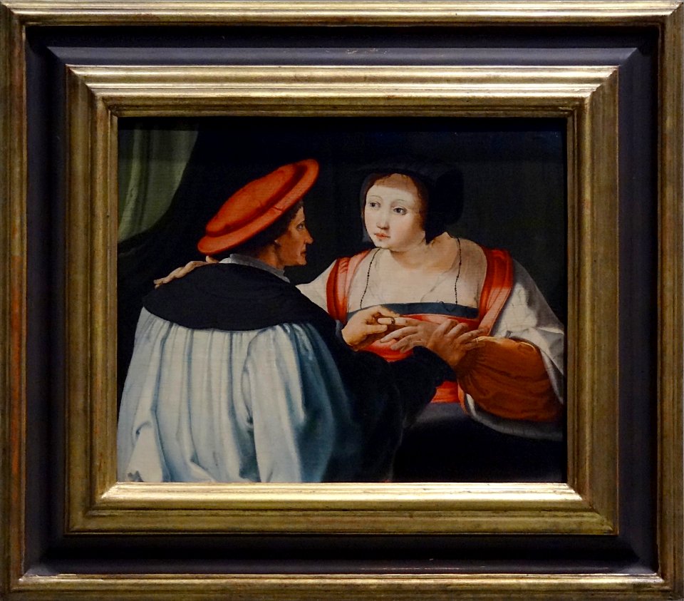 "Les fiancés", Lucas de Leyde, vers 1525.