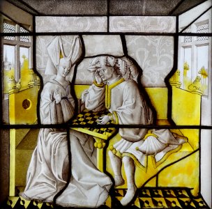 Vitrail : les Joueurs d'échec, vers 1450.