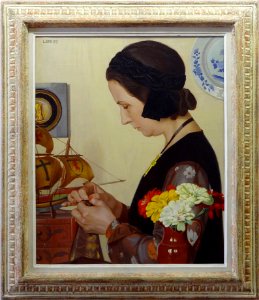 "La brodeuse", Louis-Adolphe Stritt, 1914.