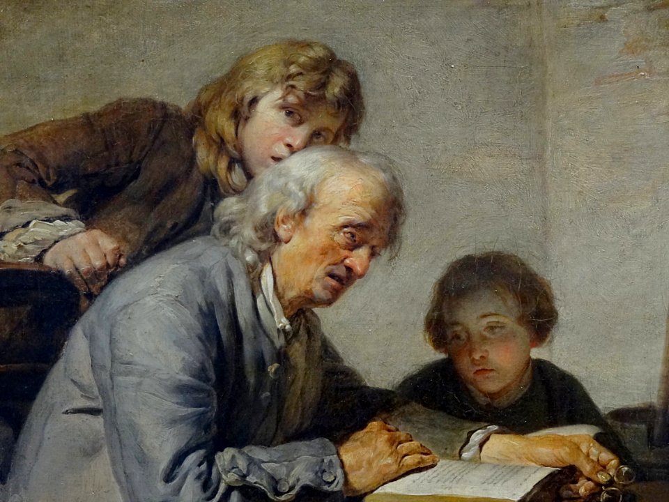"La lecture de la Bible" (détail), Jean-Baptiste Greuze, 1…
