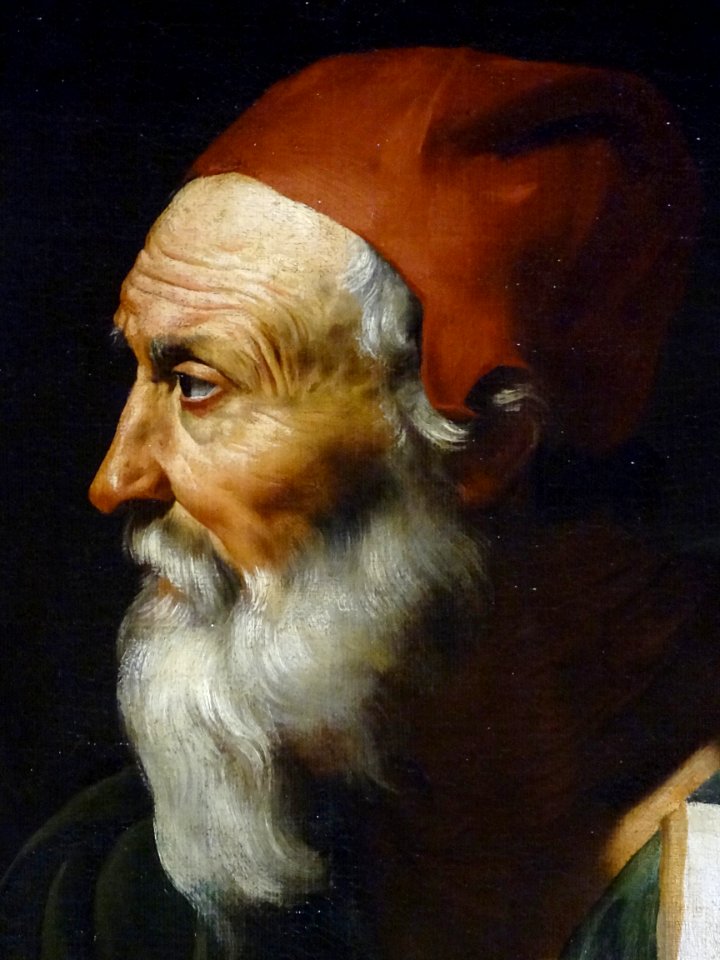 "Deux philosophes (Anaxagore et Lacydès ?)" (détail), Juse…