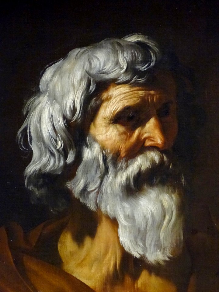 "Deux philosophes (Anaxagore et Lacydès ?)" (détail), Juse…